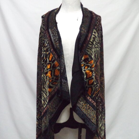 Carole Little Tops - Carole Little Vintage Y2K Velvet burnout Duster Cardigan Cover-Up Shawl Size 14